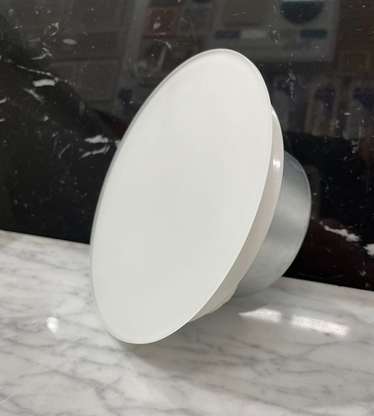 Анемостат со стеклянной внешней частью FOZA D 125 мм. Матовое зеркало. Белый